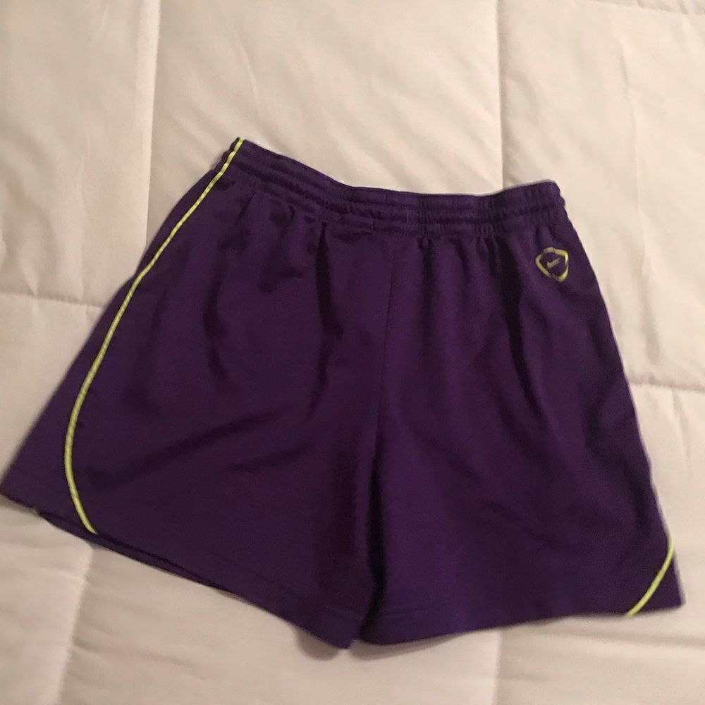 Nike Dri-Fit Shorts Purple/ Neon Green - Picture 5 of 7
